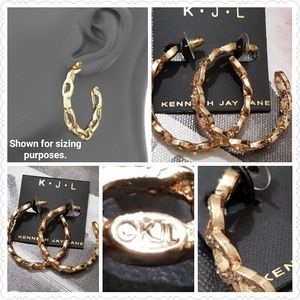 Kenneth Jay Lane Twisted-Oval-Link Hoop Earrings